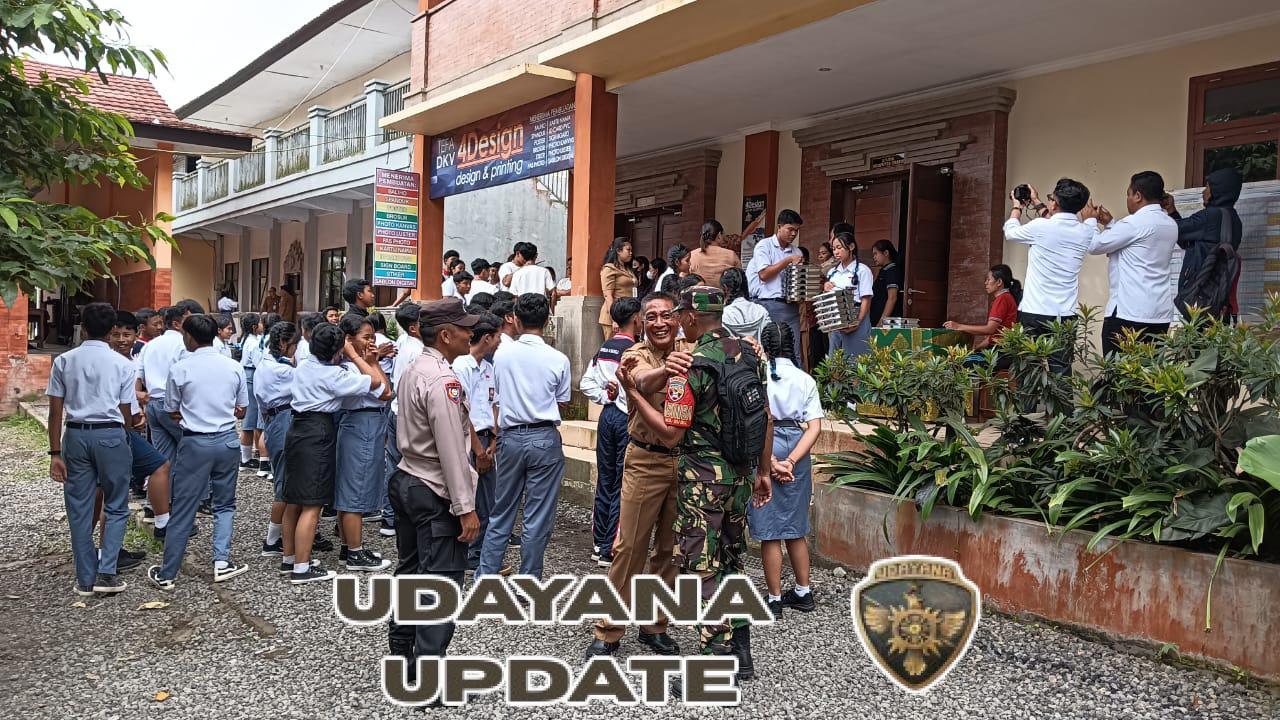 Babinsa Koramil 01/Bangli Bersama Instansi Terkait Dampingi Launching Program Makan Bergizi Gratis