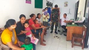 Dukungan Babinsa Alak Wujudkan Generasi Balita  Sehat  dan Kuat