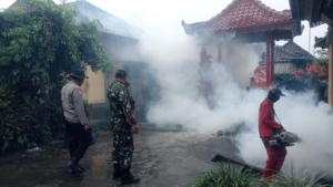 TNI-Polri Bersatu Dukung Dinas Kesehatan Laksanakan Fogging di Payangan