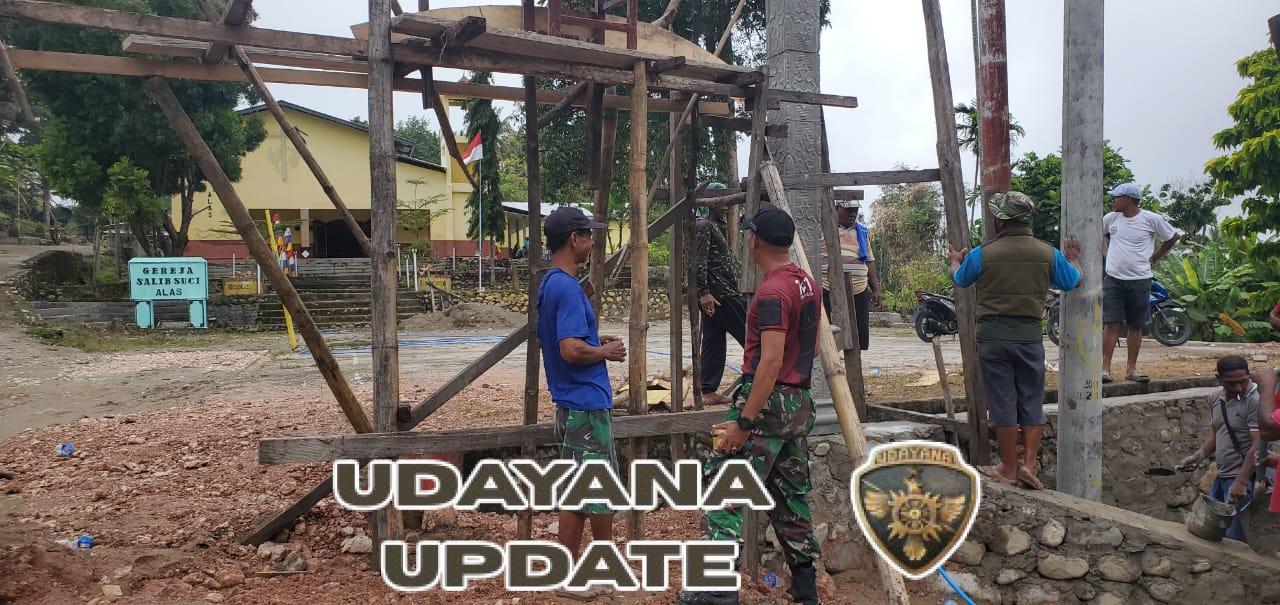 Bangun Pondasi Gapura Gereja, Pos Fatuha Turut Serta Gotong Royong Bersama Masyarakat Alas