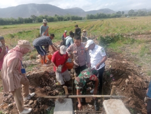 Serka Hasan Dampingi Warga dan Pihak BWS pada Pembangunan Saluran Irigasi di Palibelo