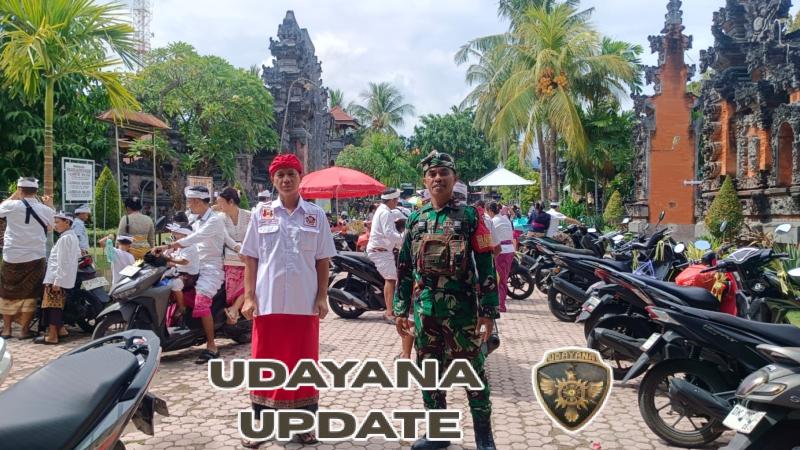 Perkokoh Iman di Hari Pagerwesi, Babinsa Pastikan Persembahyangan Berjalan Lancar