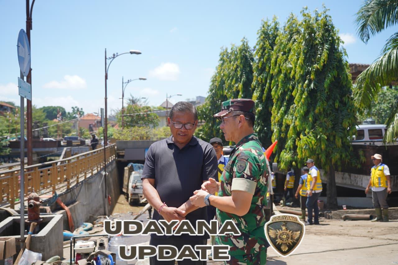 Pangdam IX/Udayana Mayjen TNI Piek Budyakto Tinjau Lokasi Pascabanjir di Pasar Badung