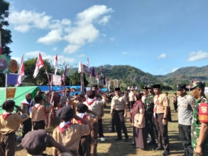 Babinsa Koramil 1628 Ikut Sukseskan Upacara Pembukaan Jambore Pramuka Brang Ene