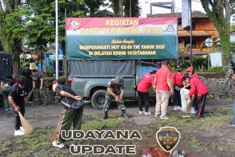 Wujud Kepedulian Lingkungan, Kodim Tabanan Laksanakan Bakti Teritorial Sambut HUT TNI ke-80