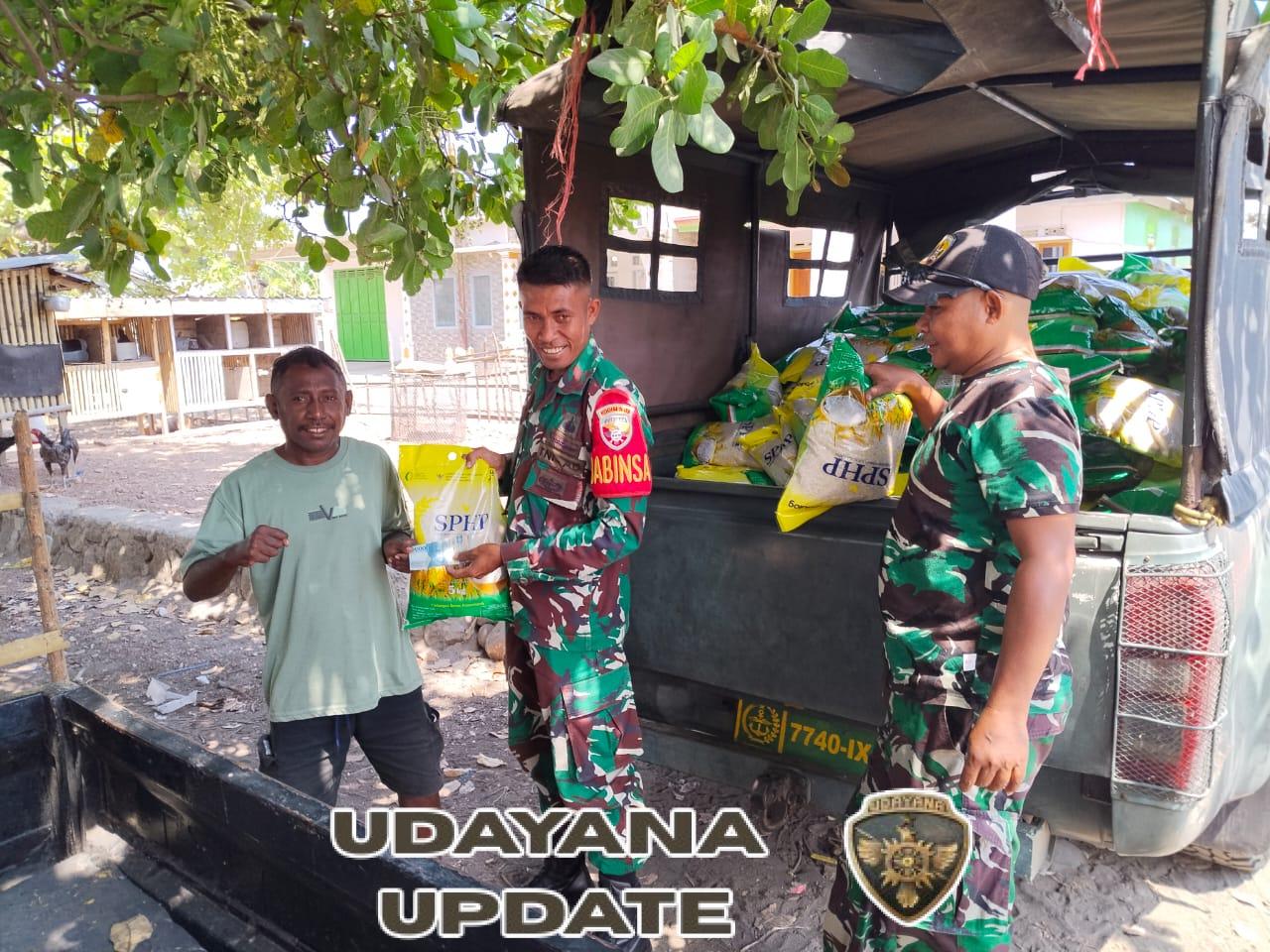 Gerakan Pangan Murah: Koramil Talibura Salurkan Beras Murah untuk Warga Nanghale