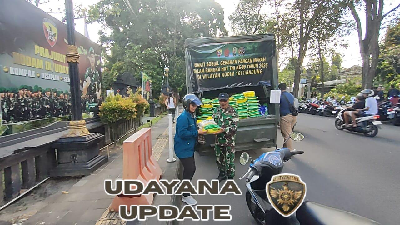 Kodim 1611/Badung Gelar Gerakan Pangan Murah, Wujud Kepedulian TNI di HUT ke-80