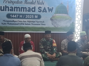 Babinsa Desa Kemuning Hadiri Peringatan Maulid Nabi Muhammad SAW 1447 H