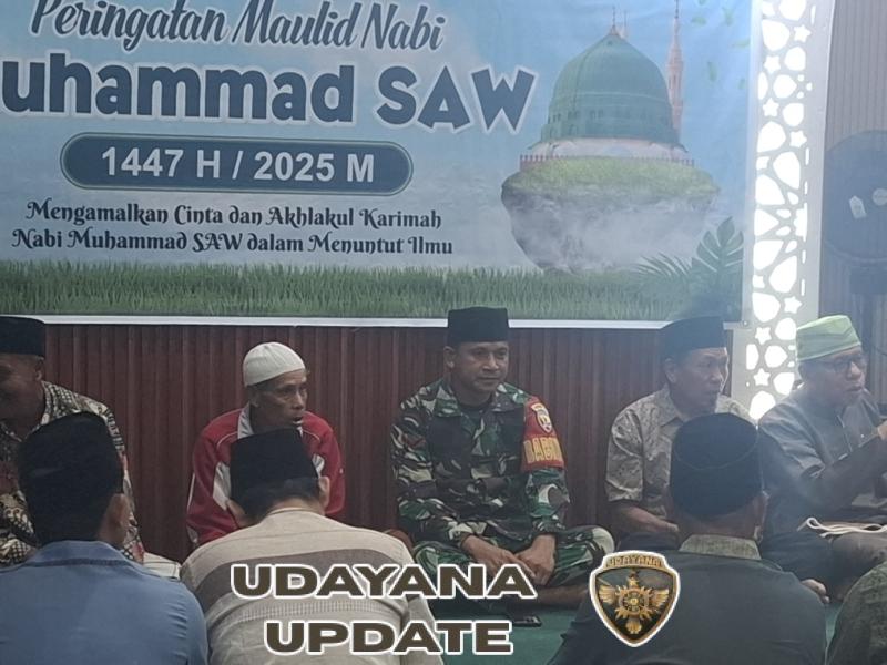 Babinsa Desa Kemuning Hadiri Peringatan Maulid Nabi Muhammad SAW 1447 H