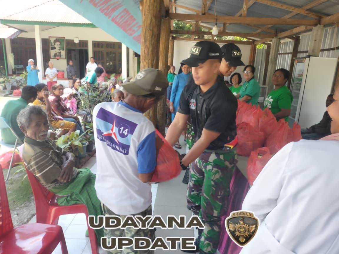 Jelang Purna Tugas, Pos Mahen Satgas Yonif 741/GN Bersama Suster Kapela Gabriel Manek Lahurus Salurkan Bantuan Sembako dan Pakaian Layak Pakai di Perbatasan