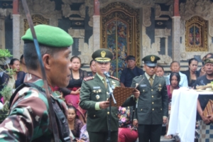 Dandim 1626/Bangli Pimpin Upacara Persemayaman dan Perabuan Prajurit Terbaik Pratu I Made Yudha Wirathama