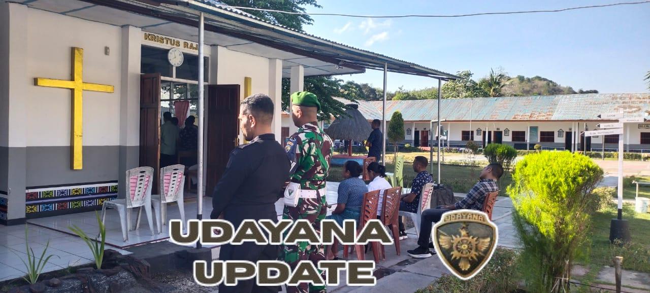 Provos Kodim 1618/TTU Bersama Petugas Rutan Kefamenanu Laksanakan Pengamanan Ibadah