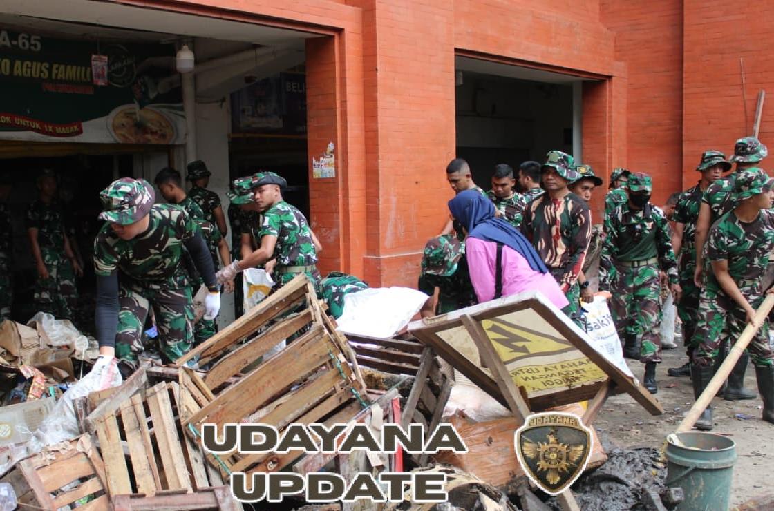 Hari Ke-4 Pasca Banjir, Personel Gabungan TNI-Polri Gelar Apel Pembersihan di Denpasar