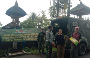 Peringati HUT TNI Ke 80 Koramil Banjarangkan Gencarkan GPM Beras SPHP