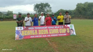 Babinsa Koramil 1607-04/Alas Hadiri Pembukaan Turnamen Sepak Bola U-13 Kades Luar Cup 3