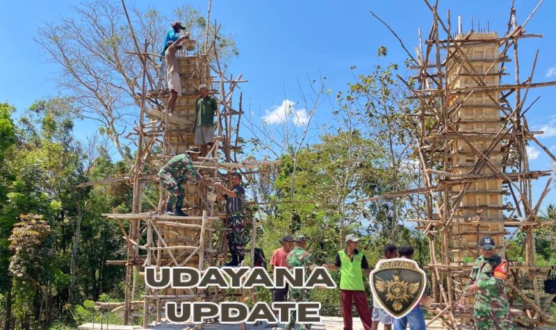 Personel Koramil 1618-01/Miotim Wujudkan Kemanunggalan TNI-Rakyat Lewat Pembangunan Gereja