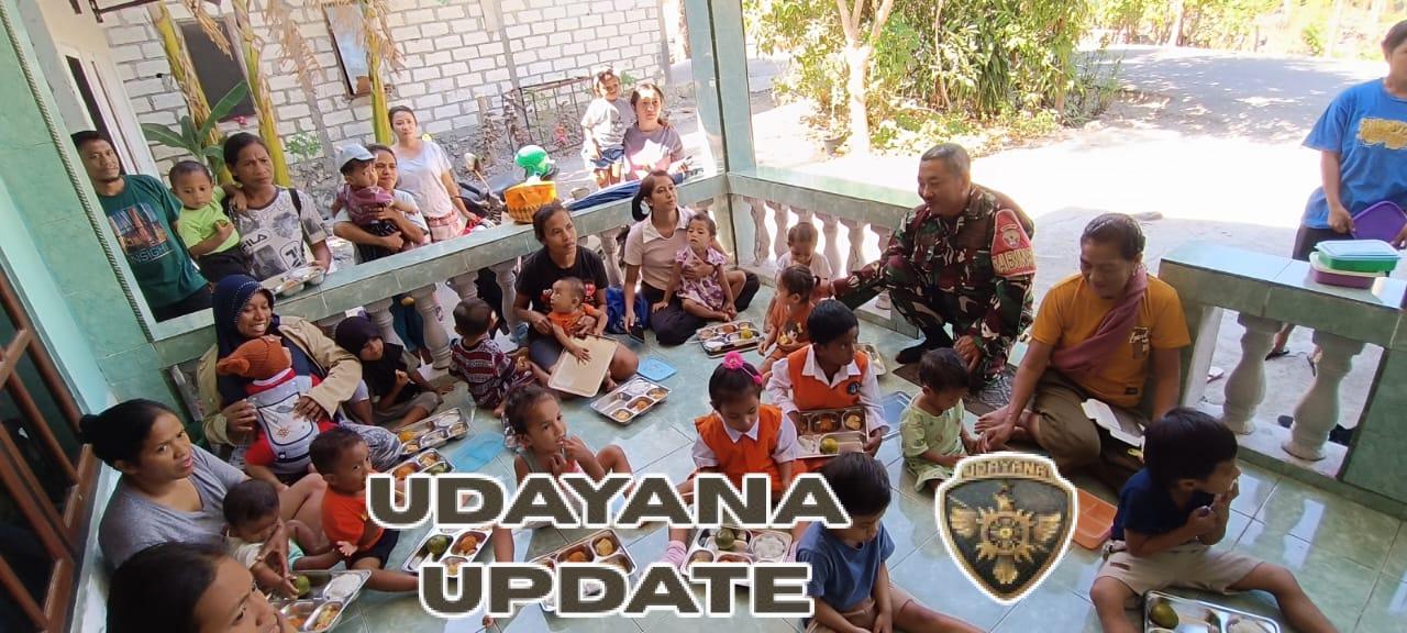 Babinsa Oebobo Kawal Layanan Gizi Bagi Anak Sekolah