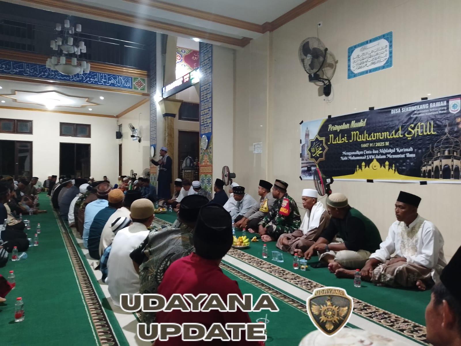 Babinsa Sekongkang Bawah Ajak Warga Teladani Akhlak Nabi Muhammad SAW dalam Peringatan Maulid