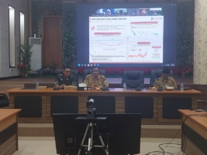 Kasdim 1628/KSB Ikuti Vicon Pengendalian Inflasi Daerah Bersama Pemkab Sumbawa Barat