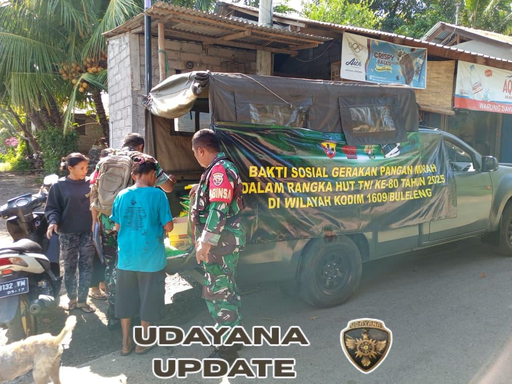 Kodim 1609/Buleleng Gelar Bhakti Sosial Gerakan Pangan Murah di Desa Pangkungparuk