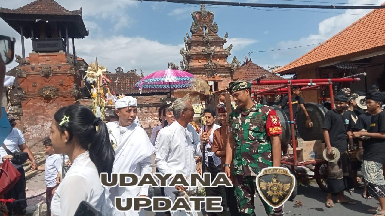 Danramil Klungkung Terjunkan Babinsa Kawal Upacara Keagamaan
