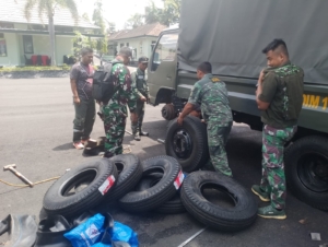 Kodim 1623/Karangasem rutin lakukan perawatan kendaraan dinas
