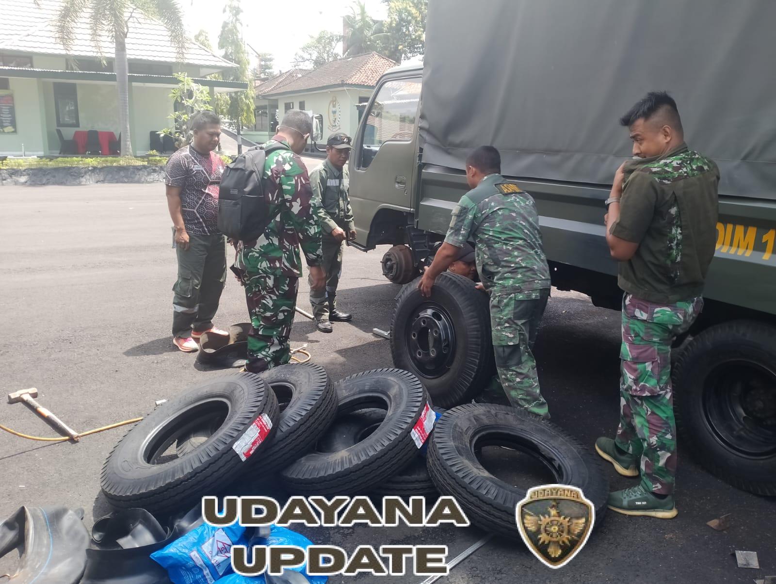 Kodim 1623/Karangasem rutin lakukan perawatan kendaraan dinas