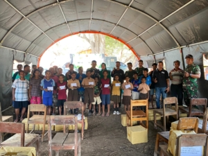 TNI Peduli, Kodim 1624/Flotim Salurkan Tali Asih bagi Anak Penyintas Erupsi Lewotobi