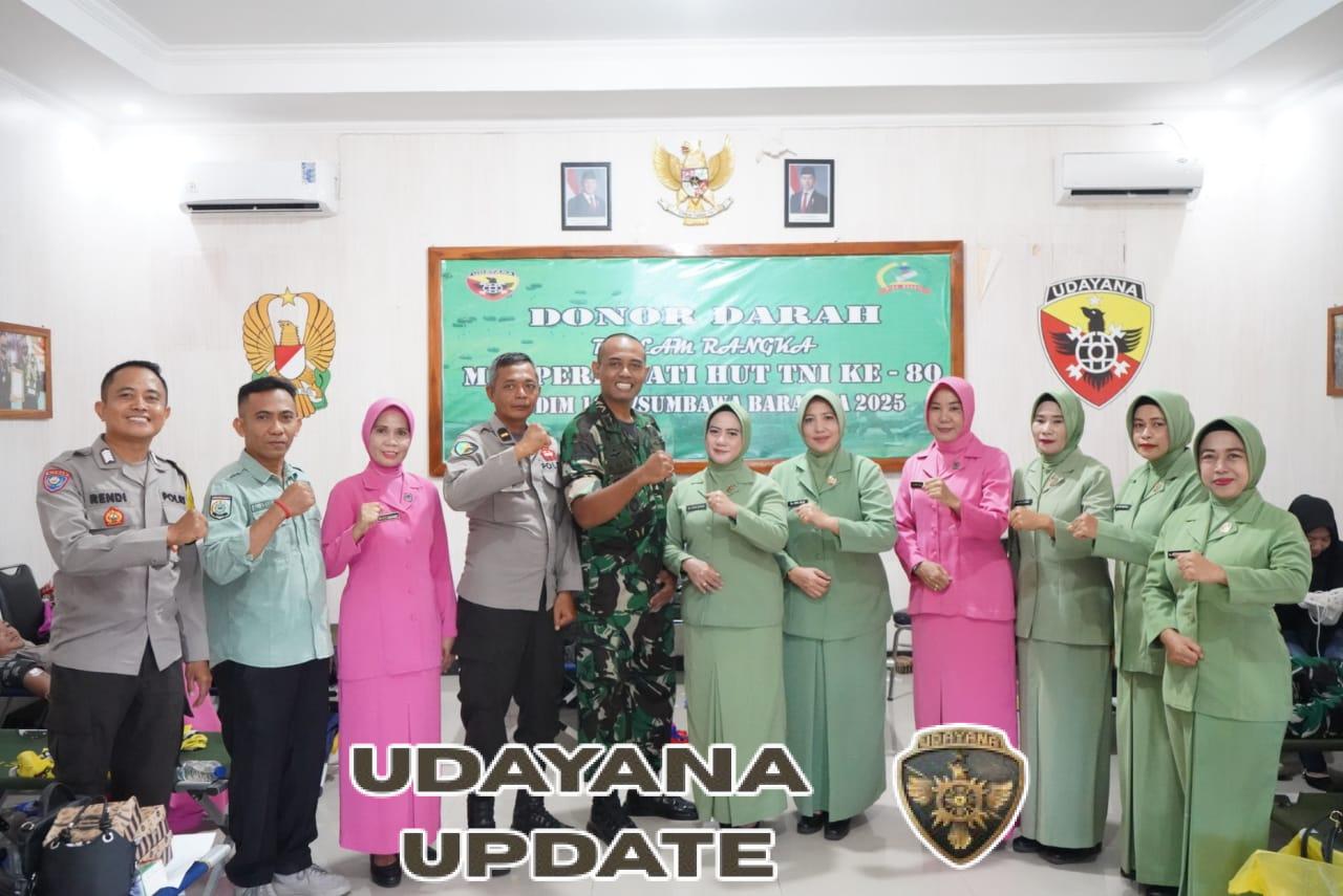 Dandim 1628/Sumbawa Barat Pimpin Langsung Gelar Donor Darah Sambut Menjelang HUT TNI ke-80.