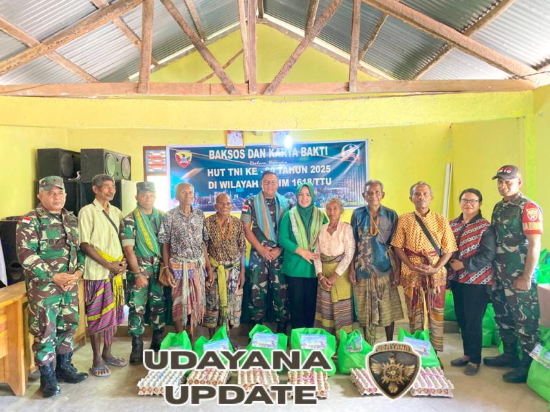 HUT TNI ke-80, Dandim 1618/TTU Bagi Sembako untuk Warga Inbate Perbatasan RI-RDTL