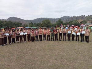 Upacara Pembukaan Perkemahan Bhakti Pramuka ke-64 di Pacuan Kuda Sambinae Kota Bima