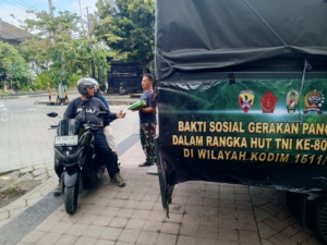 Kodim 1611/Badung Gelar Gerakan Pangan Murah Jelang HUT TNI ke-80