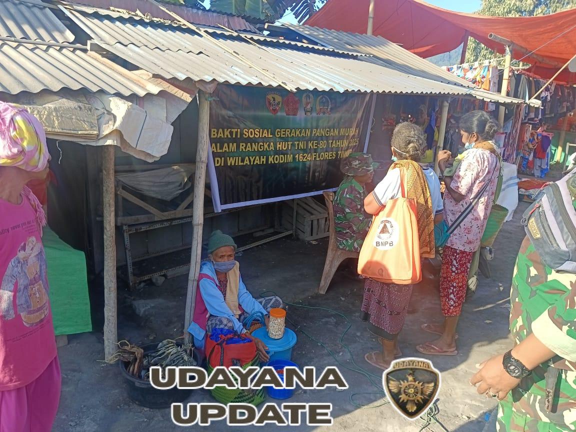 Bersama Bulog, Kodim 1624/Flotim Ringankan Beban Warga Melalui Operasi Pasar Murah