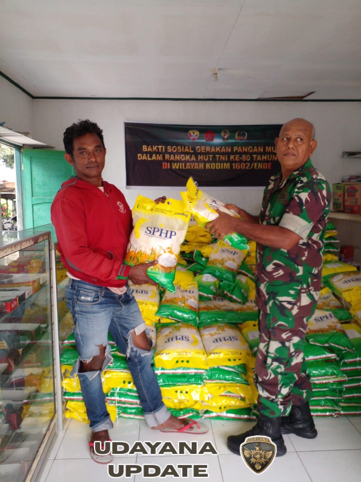 Kodim 1602/Ende Salurkan 105 Ton Beras Murah untuk Warga Lewat Program GPM