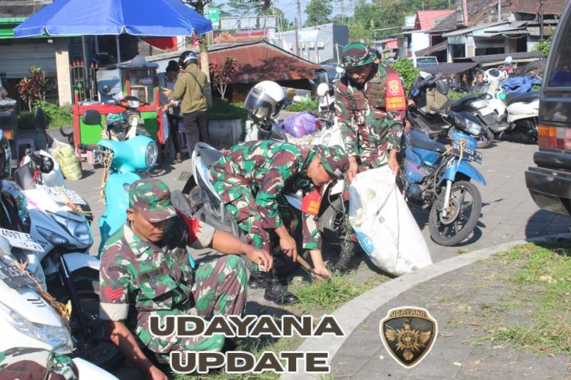 Bakti Teritorial Prima, Kodim 1626/Bangli Gelar Aksi Bersih di Pasar Kayuambua