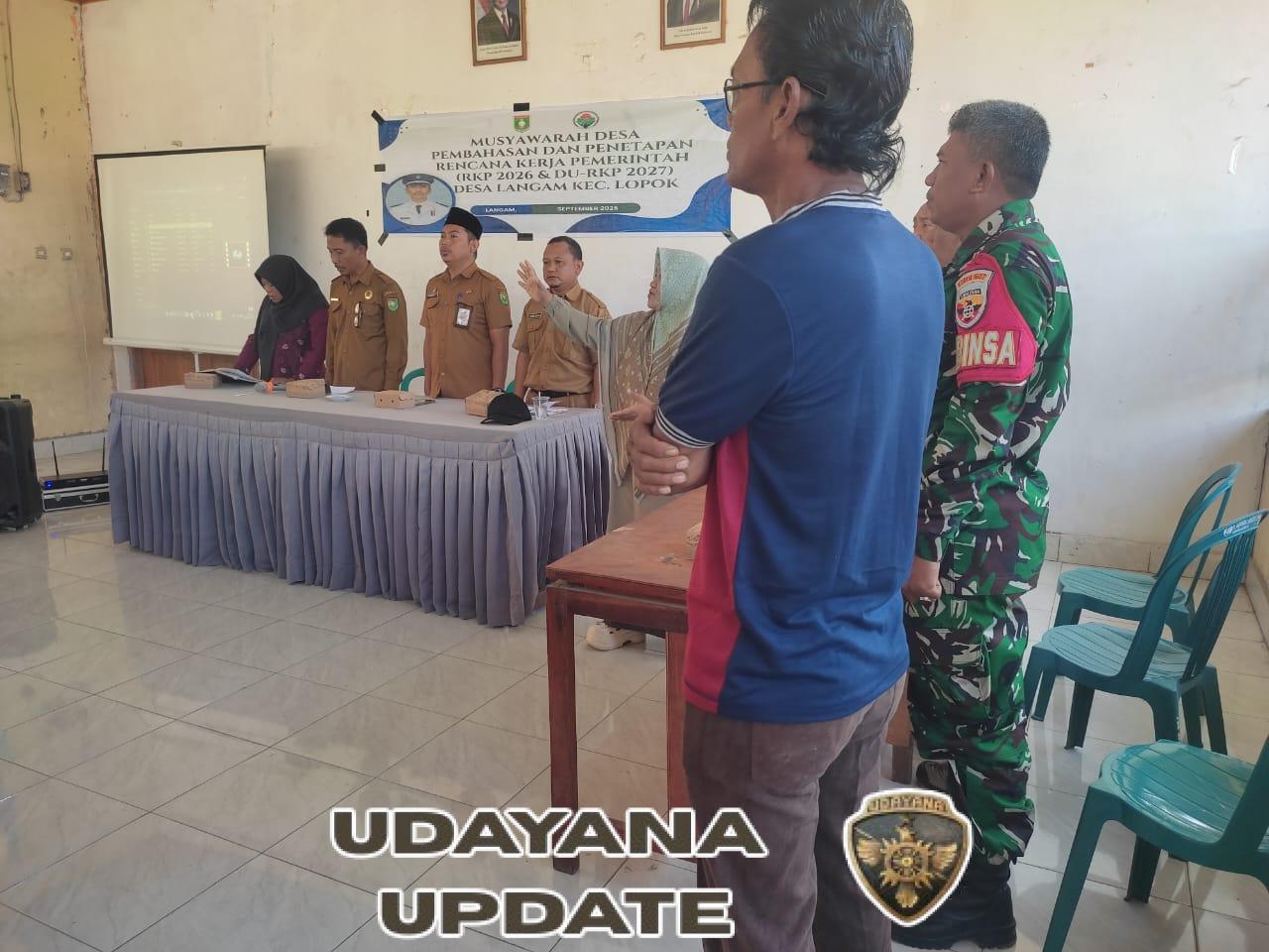 Babinsa Serka Baharudin Hadiri Musdes Langam, Dorong Pembangunan Tepat Sasaran