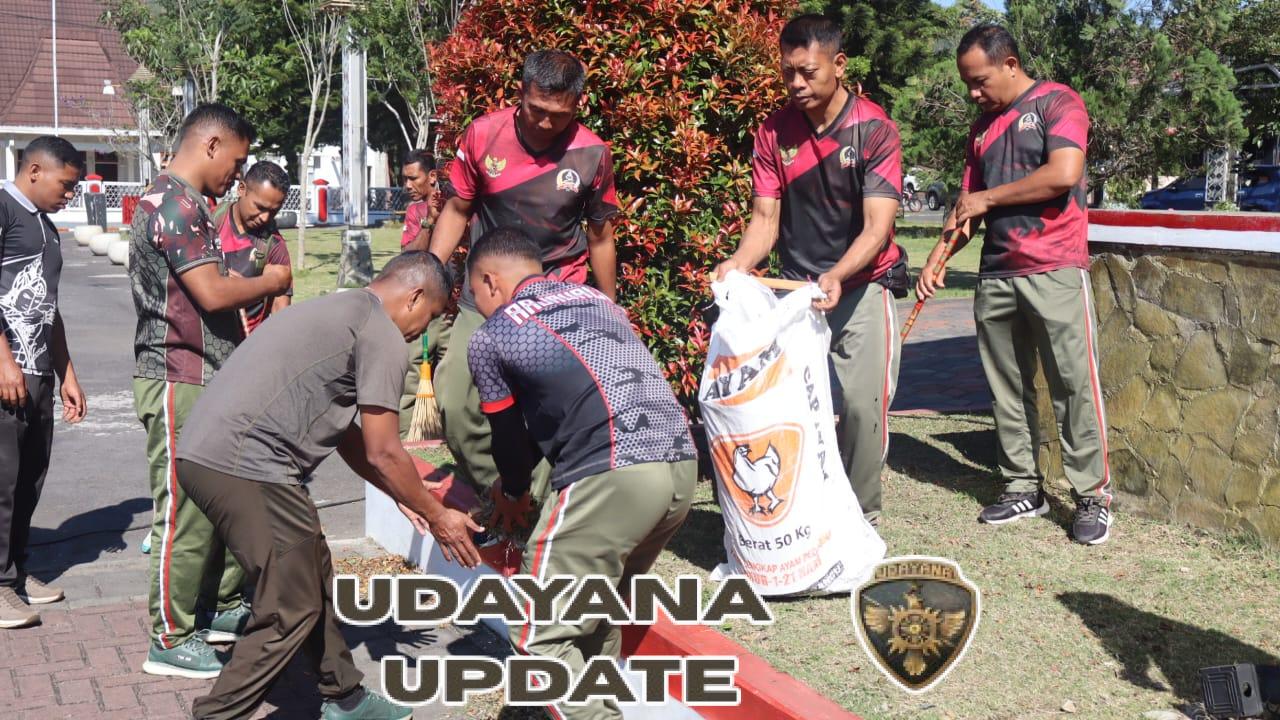 Jelang HUT TNI ke-80, Kodim 1625/Ngada Gelar Aksi Bersih di Taman Kartini Bajawa