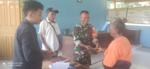 Babinsa Kotabaru Hadiri Penyaluran BLT Dana Desa Tahap I di Hangalande