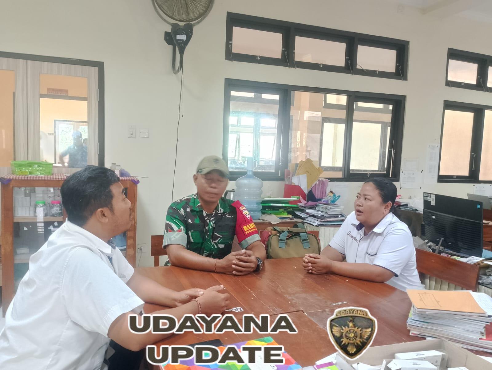 Babinsa Serongga Jalin Komsos dengan Guru SMPN 4 Gianyar