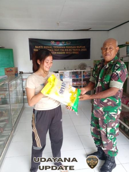 Kodim 1602/Ende Salurkan 110 Ton Beras Lewat Program Gerakan Pangan Murah