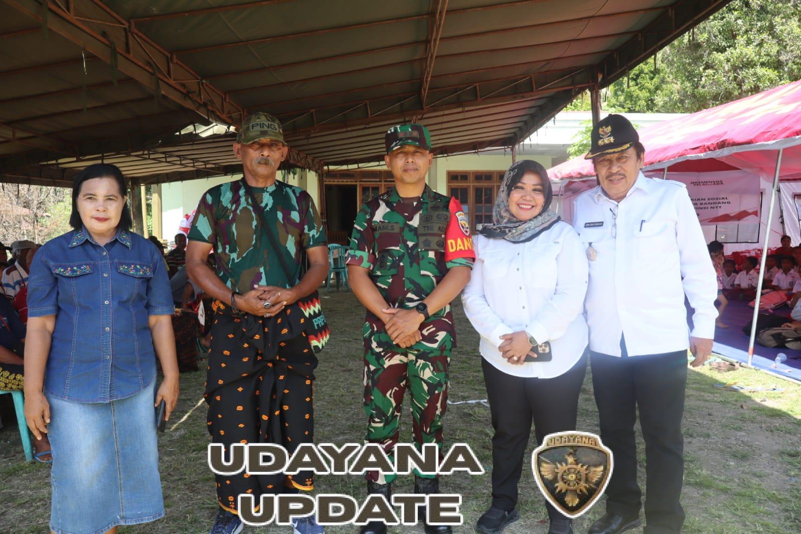 Komandan Kodim 1625/Ngada dan Ibu Hadiri Aksi Peduli Sosial KMP Bersama Kemensos di Desa Sawu