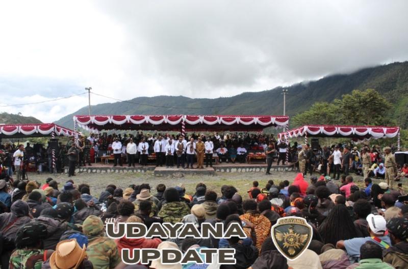 Dansatgatgas Yonif 743/PSY Sambut Kehadiran Gubernur Papua Tengah di Kabupaten Puncak Jaya