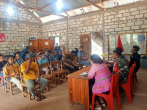 Babinsa Desa Pilasue Hadiri Pembentukan Pengawas BUMDes dan Sosialisasi Keluarga Sadar Hukum