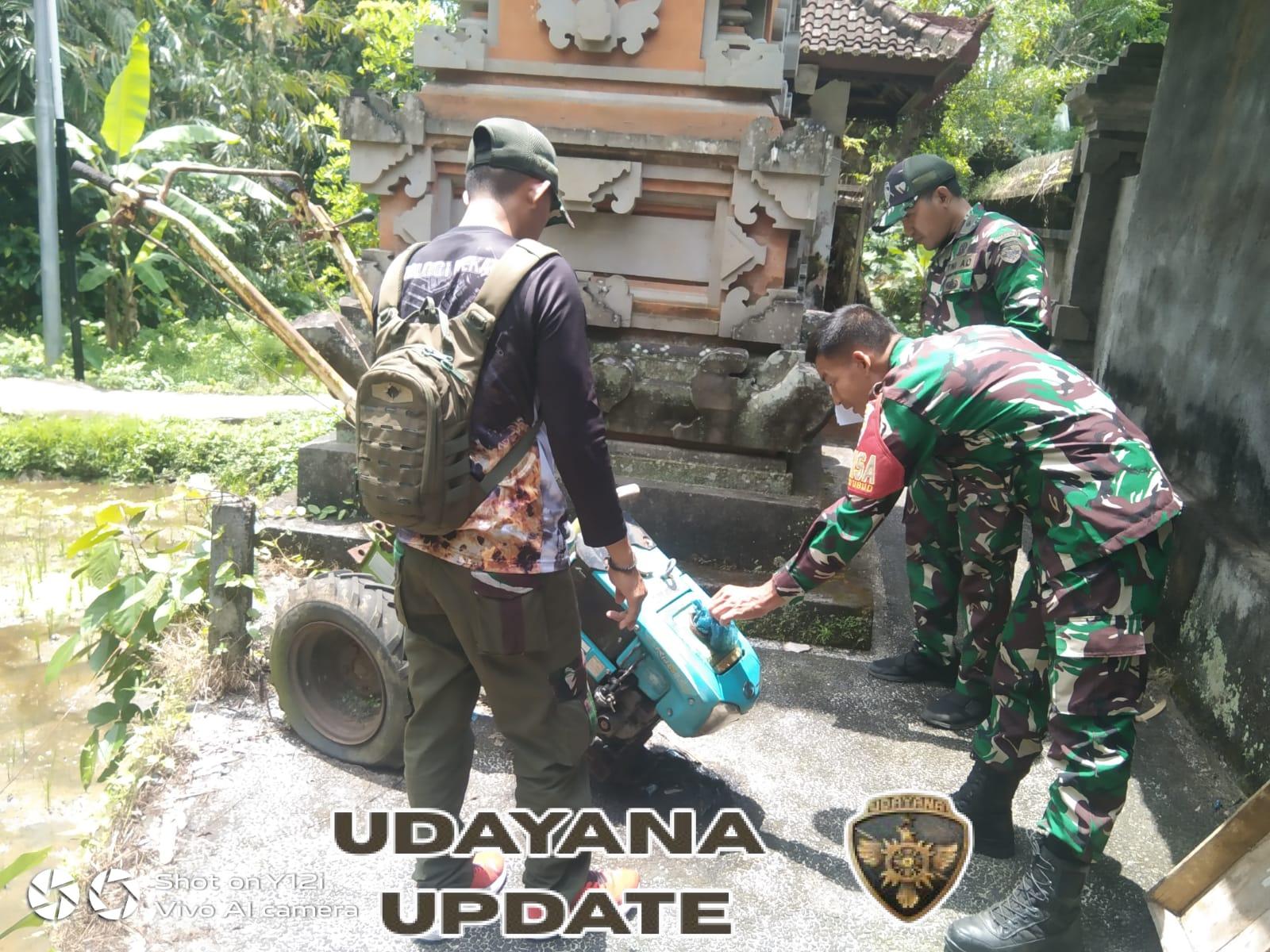 Serda I Ketut Budiawan Aktif Kawal Pengecekan Traktor dan Transplanter di Ubud