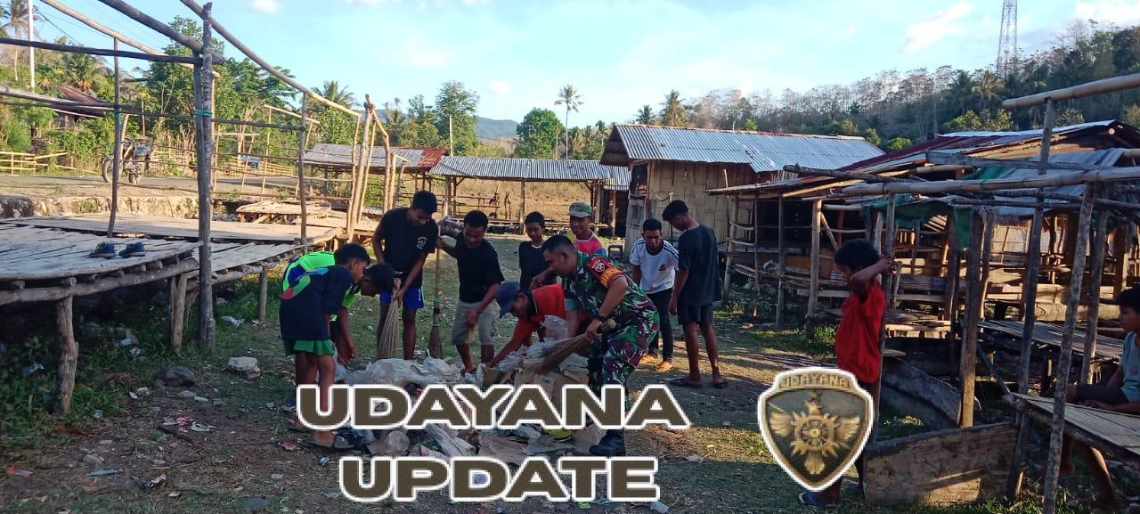 Peduli Lingkungan, Babinsa Koramil 04/Tabundung Bersihkan Pasar Prekomba