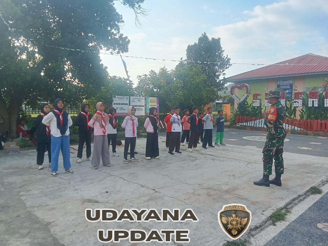 Babinsa Koramil 1628-01 Taliwang Latih PBB di SDN Sapugara, Bentuk Karakter dan Disiplin Siswa