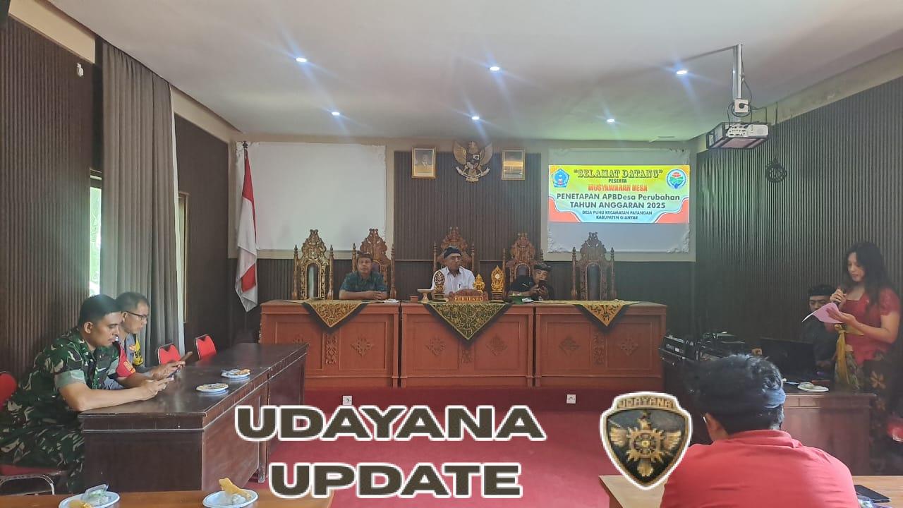 Serma I Gusti Kompyang Surya Kawal Musyawarah APBDes Perubahan, Dorong Pembangunan Desa Puhu Transparan