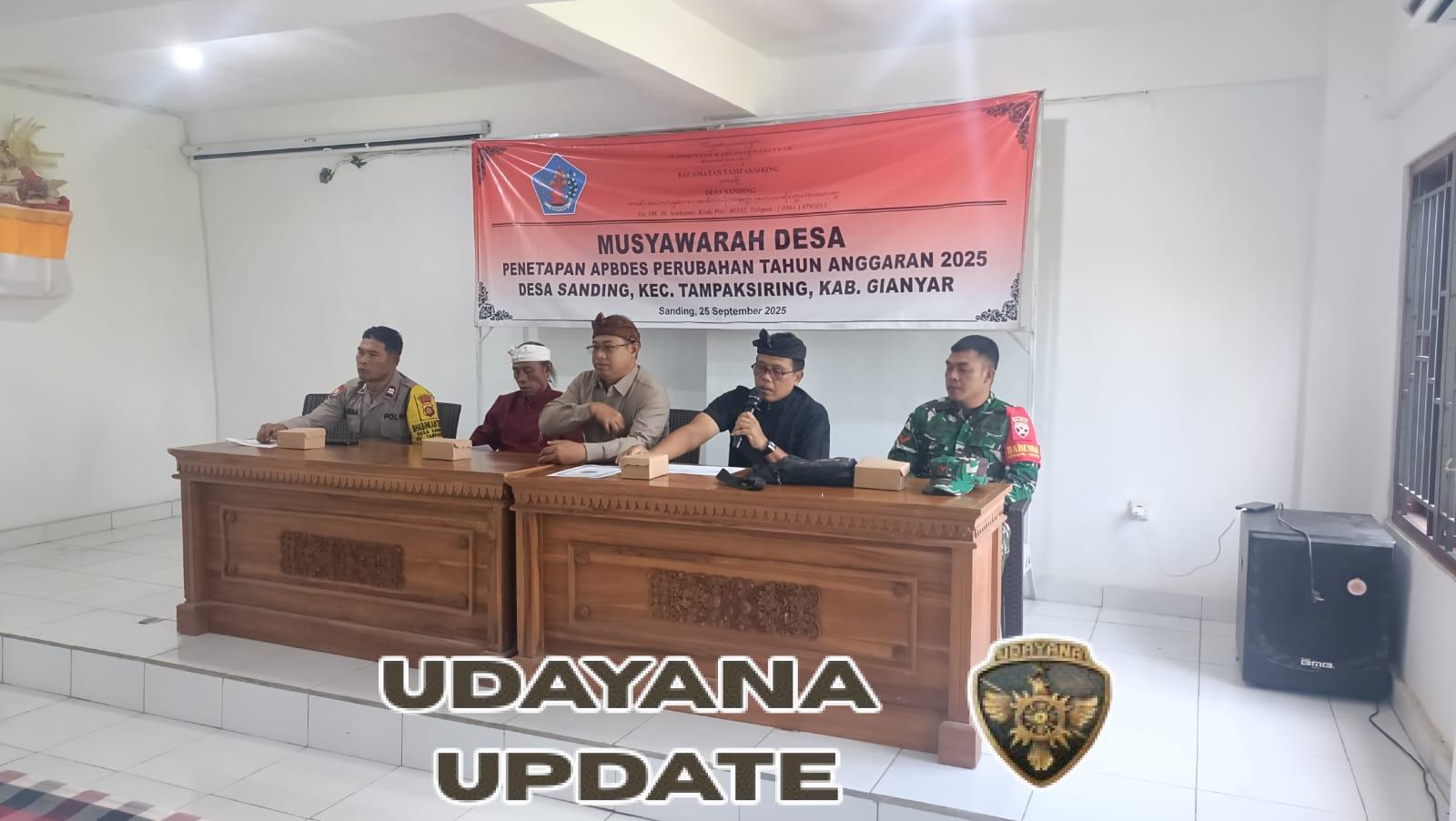 Babinsa Sanding Kopda Komang Agus Brono Mas Hadiri Rapat Penetapan Perubahan APBDes 2025