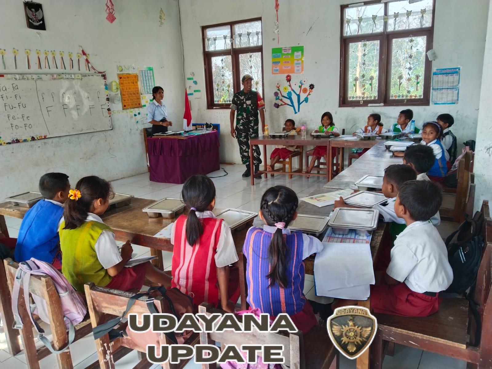 Kodim 1613/Sumba Barat Dukung Program Makan Bergizi Gratis Bagi Siswa SD