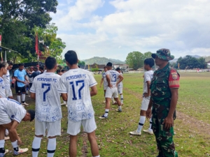 Open Turnamen Kades Cup I Desa Belo 2025 Masuk Semifinal, Babinsa Kawal Keamanan Pertandingan